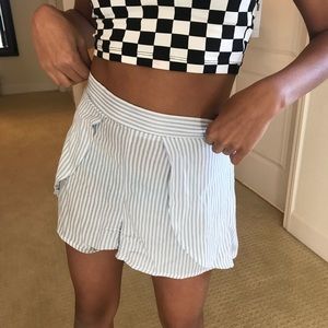 Striped light blue and white shorts
